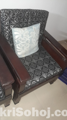 2+2+1 synthetic wooden sofa set